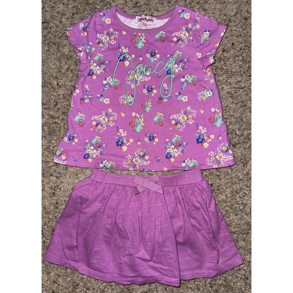 Juicy Couture Toddler‎ Girls Purple 2Pc Short Set Size 18-24 Months